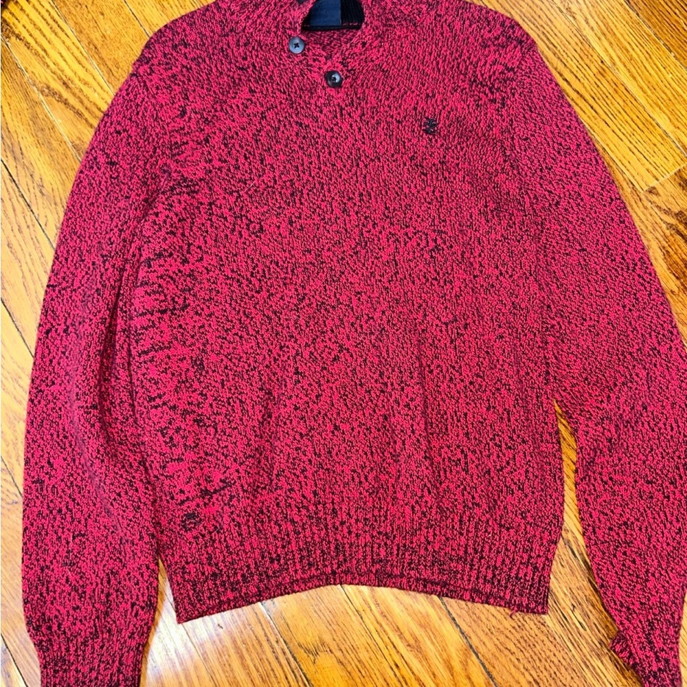 Izod Red Crewneck Sweater Classic Knit Style